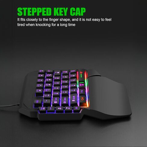 One-Handed RGB Gaming Keyboard, 40-Key Compact Keypad paired with 6400 DPI Precision Mouse, Pocket-Friendly Gaming Gear to Level up Your PC Gaming Experience in Saudi Arabia