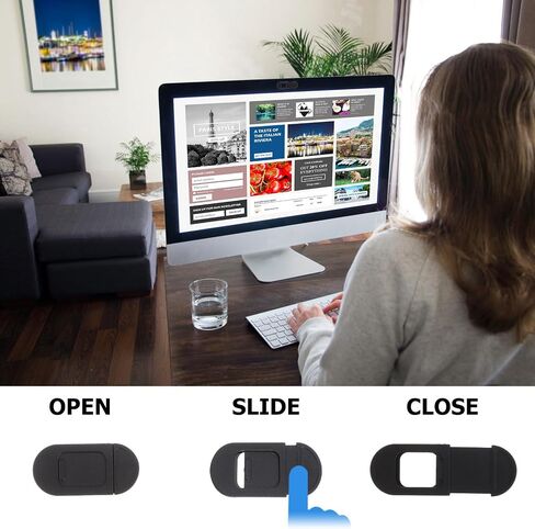 4 Piece Webcam Cover Slider for Laptop Desktop Privacy Black in Saudi Arabia