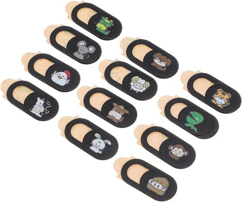Webcam Cover Slide Abs Material 12pcs with Chinese Zodiac Pattern Privacy Protection Camera Covers, Design Fits Web Camera Nicely for Laptop and Tablet for Office and Home Use in Saudi Arabia