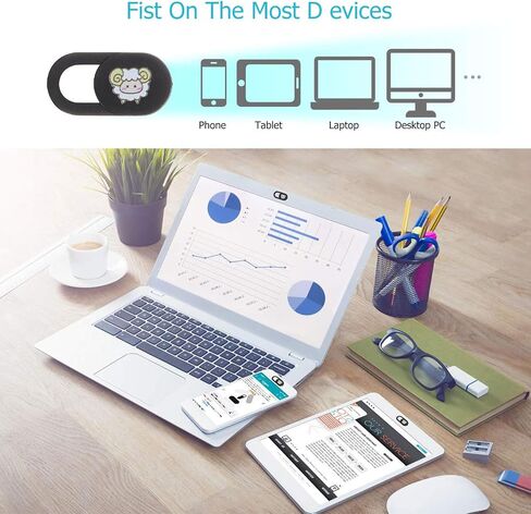 Webcam Cover Slide Abs Material 12pcs with Chinese Zodiac Pattern Privacy Protection Camera Covers, Design Fits Web Camera Nicely for Laptop and Tablet for Office and Home Use in Saudi Arabia