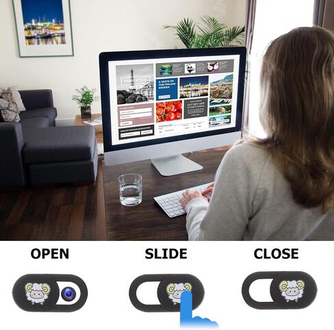 Webcam Cover Slide Abs Material 12pcs with Chinese Zodiac Pattern Privacy Protection Camera Covers, Design Fits Web Camera Nicely for Laptop and Tablet for Office and Home Use in Saudi Arabia