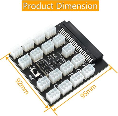 PCI-E 12V 50Pin to ATX 17 x 6Pin Power Supply Server Adapter Breakout Board for 750W 1100W 1600W 2000W 2400W PSU GPU Mining in Saudi Arabia