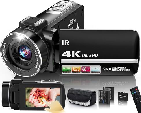 4K Video Camera Camcorder 96MP Vlogging Camera for YouTube and Beginners in Saudi Arabia