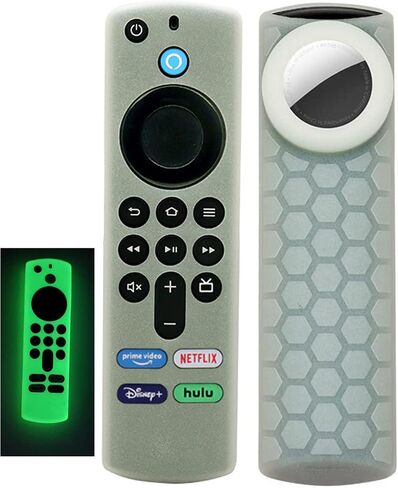 TV Stick 3rd Remote Cover Case with Airtag Holder (Glow in The Dark) Compatible with Fir TV Stick 3rd Gen,Tracker Cover for Tile Sticker 2020,Glow Blue in Saudi Arabia