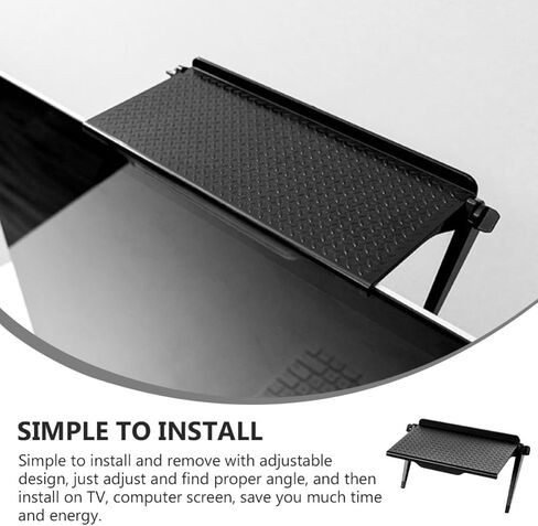 Uonlytech Desktop Storage Rack Shelf for Computer Monitors, Black Plastic in Saudi Arabia