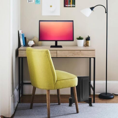 Black ABS PC Tower Stand with Wheels, Adjustable Height Holder in Saudi Arabia