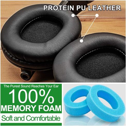 Replacement Ear Pads Compatible with ATH M50X M40X | Also Fits MDR 7506 / MDR V6 / MDR CD900ST / Stealth 600 & More | Ear Pads with Enhanced Memory Foam (Black) in Saudi Arabia