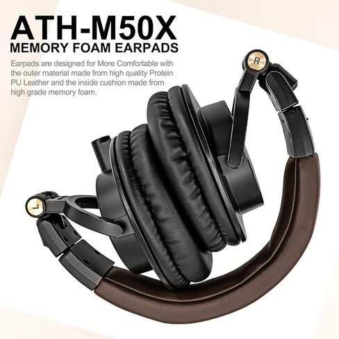 Replacement Ear Pads Compatible with ATH M50X M40X | Also Fits MDR 7506 / MDR V6 / MDR CD900ST / Stealth 600 & More | Ear Pads with Enhanced Memory Foam (Black) in Saudi Arabia