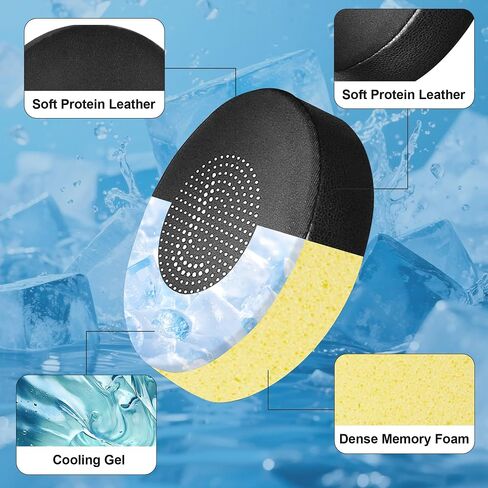 Replacement Earpads for Jabra Evolve2 65 - Softer Protein Leather Ear Pads Cushions for Jabra Evolve2 65/ Evolve2 40/ Elite 45h On-Ear Wireless Headset (Cooling Gel Black) in Saudi Arabia