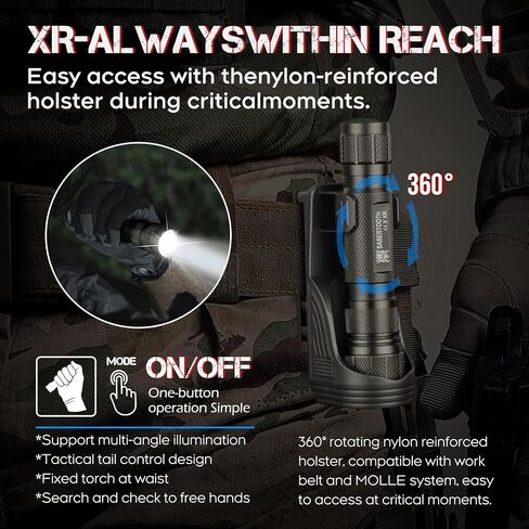 Rechargeable LED Police Tactical Flashlights High Lumens for Duty Belt in Saudi Arabia