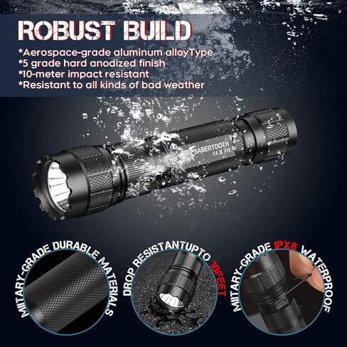Rechargeable LED Police Tactical Flashlights High Lumens for Duty Belt in Saudi Arabia