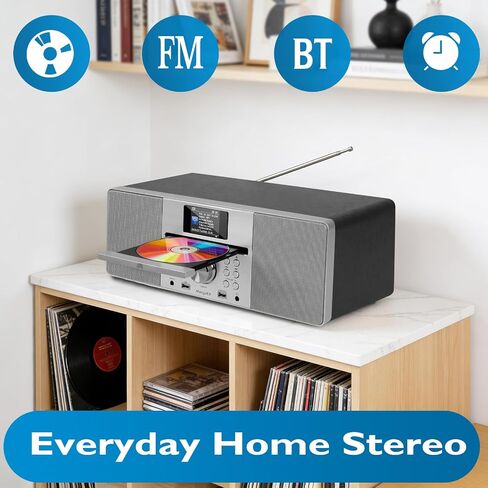 MS1 HiFi CD Player, FM Radio, Bluetooth & BT TX, Black in Saudi Arabia