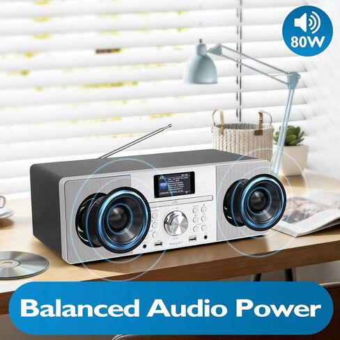MS1 HiFi CD Player, FM Radio, Bluetooth & BT TX, Black in Saudi Arabia