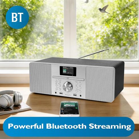 MS1 HiFi CD Player, FM Radio, Bluetooth & BT TX, Black in Saudi Arabia