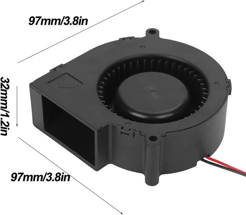 Agatige Cooling Blower Fan, 12V 2.85A Centrifugal Double Ball Turbo Blower Cooling Fan High Air Volume and Speed Furnace Turbine Air Blower Cooling Fan in Saudi Arabia