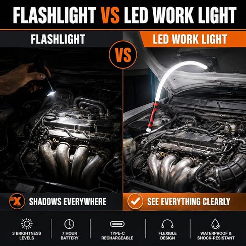 FlexBeam Rechargeable Work Light, Bendable Flexible LED Light Stick in Saudi Arabia