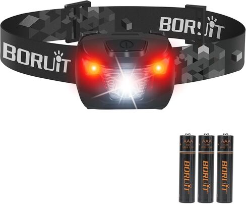 BORUIT BR01 Headlamp with Red White Light - AAA Battery Powered in Saudi Arabia