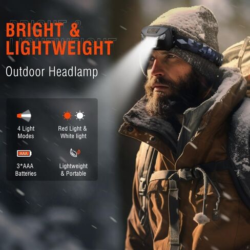 BORUIT BR01 Headlamp with Red White Light - AAA Battery Powered in Saudi Arabia