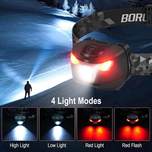 BORUIT BR01 Headlamp with Red White Light - AAA Battery Powered in Saudi Arabia