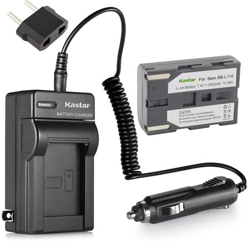 Kastar Battery (X1) & AC Travel Charger for Samsung SB-L110 SB-L220, SC-D101 SC-D103 SC-D107 SC-D130 SC-D180 SC-D23 SC-D230 SC-D24 SC-D27 SC-D6040 SC-D6550 SC-D67 SC-D77 DuoCam SC-D6040 Medion MD80566 in Saudi Arabia