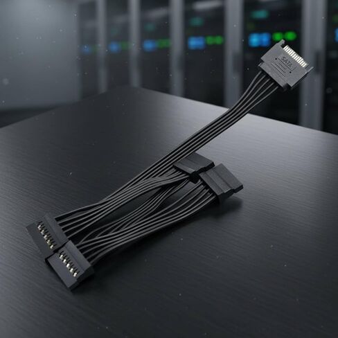 Extension Cable Serial ATA Power Adapter Tinned Copper Plug-and-Play Reliable Power Supply Suitable for Home Servers Office Computers, Sata 1-to-3 in Saudi Arabia