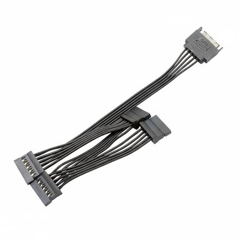 Extension Cable Serial ATA Power Adapter Tinned Copper Plug-and-Play Reliable Power Supply Suitable for Home Servers Office Computers, Sata 1-to-4 in Saudi Arabia