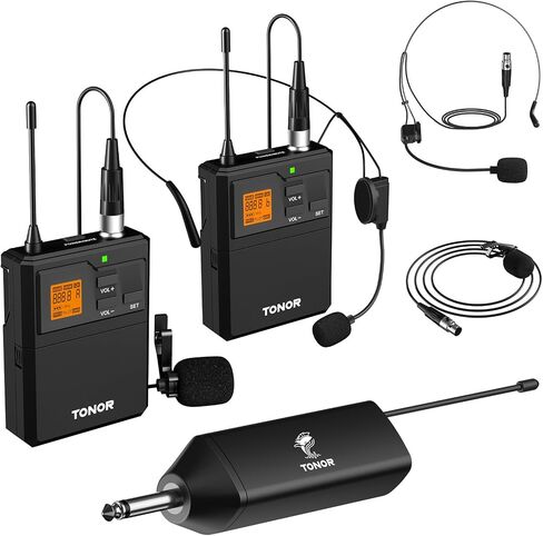 TONOR UHF Wireless Microphone System, 1 Set of Bodypack & Lavalier Mic in Saudi Arabia