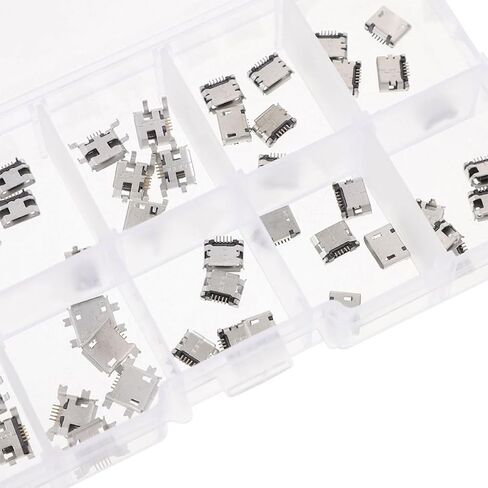 COHEALI Micro USB Female Socket Kit 100pcs 5-pin Copper Connectors in Saudi Arabia