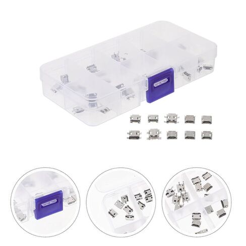 COHEALI Micro USB Female Socket Kit 100pcs 5-pin Copper Connectors in Saudi Arabia