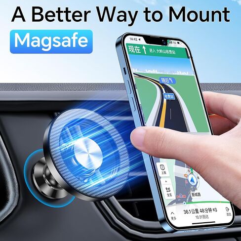 Romuto for MagSafe Car Mount【20 Strong Magnets】 Magnetic Phone Holder for Car Dashboard【360°Rotation】 Car Phone Holder Mount for iPhone 16 Pro Max 15 14 13 12 Plus soporte de telefono para carro in Saudi Arabia
