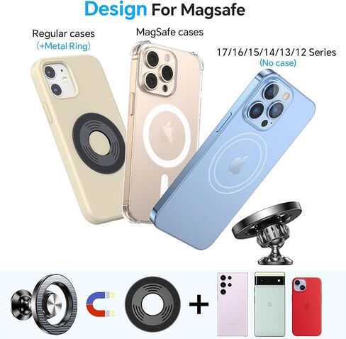 Romuto for MagSafe Car Mount【20 Strong Magnets】 Magnetic Phone Holder for Car Dashboard【360°Rotation】 Car Phone Holder Mount for iPhone 16 Pro Max 15 14 13 12 Plus soporte de telefono para carro in Saudi Arabia