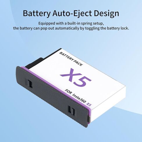 YDW 360 X5 Battery for insta360 x5, 2800mAh High Capacity 1 Packs for Insta360 X5 Camera (1) in Saudi Arabia