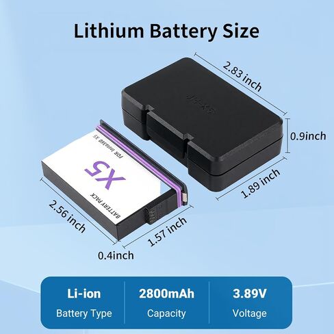 YDW 360 X5 Battery for insta360 x5, 2800mAh High Capacity 1 Packs for Insta360 X5 Camera (1) in Saudi Arabia