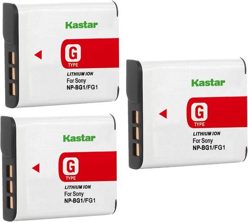 Kastar NP-BG1 Battery (3-Pack) Replacement for Sony NPBG1, NP-FG1, BC-CSG and Sony Cyber-shot DSC-H50, Cyber-shot DSC-H10, Cyber-shot DSC-W120, Cyber-shot DSC-W170, Cyber-shot DSC-W300 Digital Cameras in Saudi Arabia
