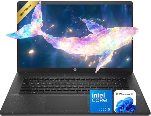 HP 17.3" Business Laptop, Intel Core 5 120U (Up to 5.0 GHz, 10-Core), 8GB RAM, 256GB SSD, Wi-Fi 6, Windows 11 with Office 365 for The Web, Large Screen, 2026 Edition in Saudi Arabia