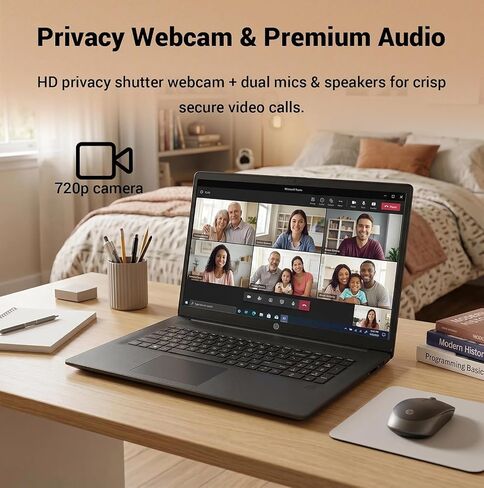 HP 17.3" Business Laptop, Intel Core 5 120U (Up to 5.0 GHz, 10-Core), 8GB RAM, 256GB SSD, Wi-Fi 6, Windows 11 with Office 365 for The Web, Large Screen, 2026 Edition in Saudi Arabia