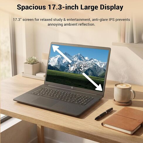 HP 17.3" Business Laptop, Intel Core 5 120U (Up to 5.0 GHz, 10-Core), 8GB RAM, 256GB SSD, Wi-Fi 6, Windows 11 with Office 365 for The Web, Large Screen, 2026 Edition in Saudi Arabia