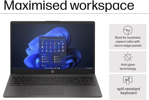HP 250 G10 Laptop (15.6" FHD IPS Anti-glare, Intel i5-1334U, 32GB RAM, 1TB SSD, 10-Core(> Ryzen 7-7730U)), Business, College, Military Grade, Webcam w/Shutter, Numeric Keypad, HDMI, Win 11 Pro in Saudi Arabia