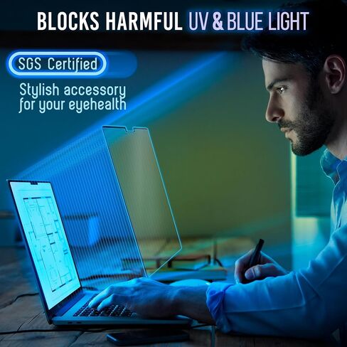 VINTEZ Magnetic Blue Light Screen Protector Compatible With MacBook Pro 14" 2021, 2022, 2023, 2024, 2025, M1, M2, M3, M4, M5 Anti Blue Light Blocking Filter for Laptop in Saudi Arabia