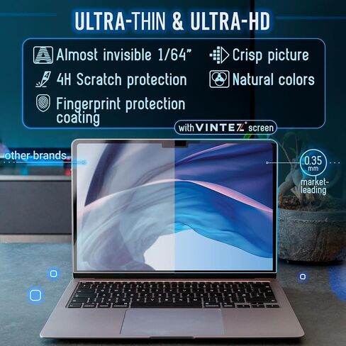 VINTEZ Magnetic Blue Light Screen Protector Compatible With MacBook Pro 14" 2021, 2022, 2023, 2024, 2025, M1, M2, M3, M4, M5 Anti Blue Light Blocking Filter for Laptop in Saudi Arabia