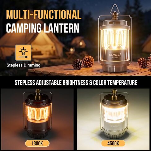 SUNREI Starfield 5 Vintage Camping Lantern, 300LM Dimmable Warm Glow Lamp in Saudi Arabia