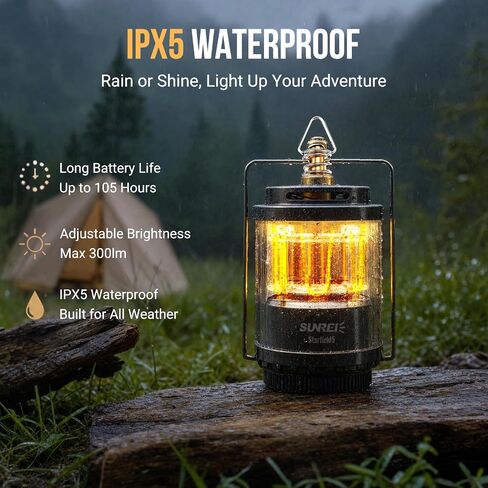 SUNREI Starfield 5 Vintage Camping Lantern, 300LM Dimmable Warm Glow Lamp in Saudi Arabia