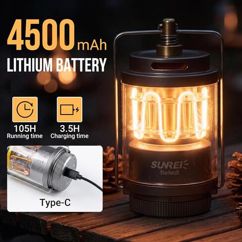 SUNREI Starfield 5 Vintage Camping Lantern, 300LM Dimmable Warm Glow Lamp in Saudi Arabia
