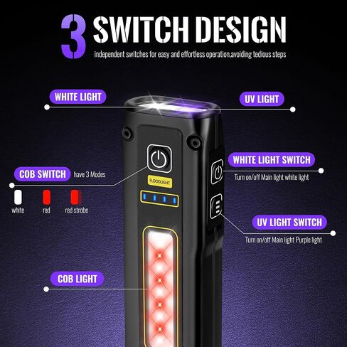 Flashlight UV Light 395nm, Blacklight EDC Flashlights Mini LED in Saudi Arabia