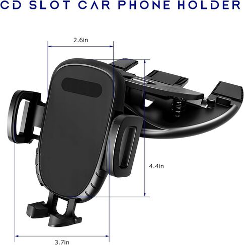 Cell Phone Holder for Car, 360° Rotatable Silicone Pad Protection Auto Phone Mount, Hands-Free One Button Release CD Slot Mount for Most Smartphones, Car Accessories in Saudi Arabia