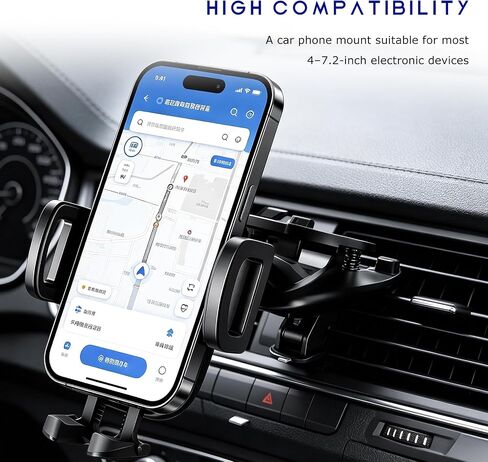 Cell Phone Holder for Car, 360° Rotatable Silicone Pad Protection Auto Phone Mount, Hands-Free One Button Release CD Slot Mount for Most Smartphones, Car Accessories in Saudi Arabia