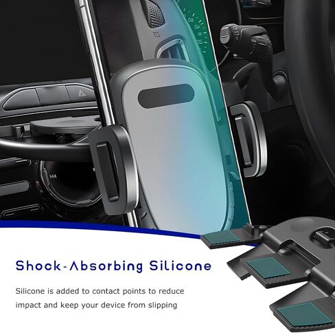 Cell Phone Holder for Car, 360° Rotatable Silicone Pad Protection Auto Phone Mount, Hands-Free One Button Release CD Slot Mount for Most Smartphones, Car Accessories in Saudi Arabia