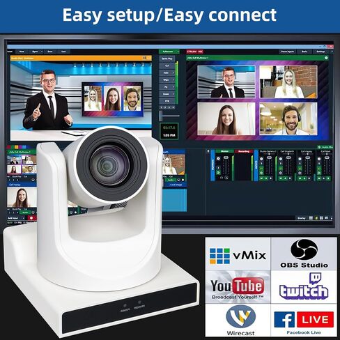 NDI PTZ Camera 2 Kit + 4D Joystick Controller for Church Live Streaming in Saudi Arabia