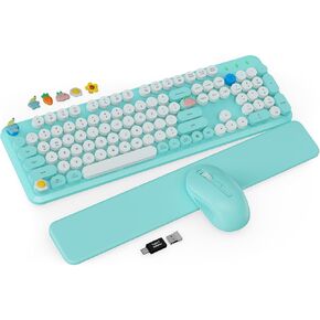 Wireless Keyboard and Mouse Combo, Typewriter Keyboard, Magnetic Wrist Rest in Saudi Arabia