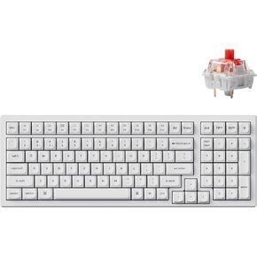 Keychron K4 Pro QMK/VIA Custom Wireless Mechanical Keyboard, Programmable Hot-swappable 100 Keys, RGB Backlight Wired Gaming Keyboard with K Pro Silent Red Switches for Mac/Windows/Linux - White in Saudi Arabia